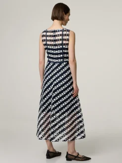 Midikleid mit Punkt-Stickerei