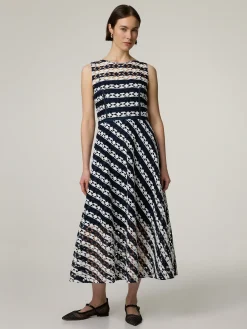 Midikleid mit Punkt-Stickerei