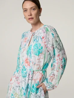 Midikleid mit Stickereien