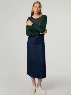 Midirock aus Denim STORMY