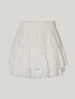 Minijupe mit Lochstickerei