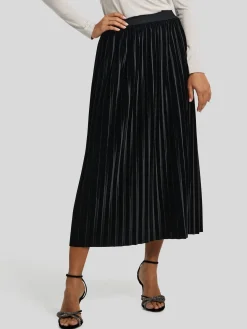 Plisseejupe aus Samt