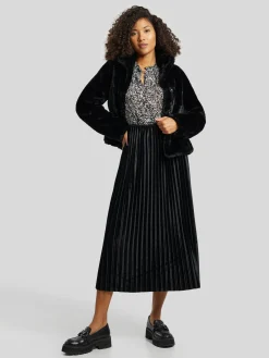 Plisseejupe aus Samt