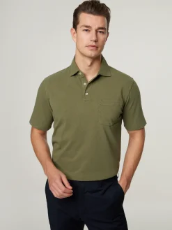 Poloshirt mit Leinen im Costum Fit