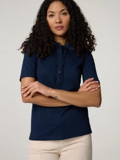 Poloshirt mit Rüschen