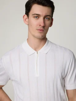 Poloshirt mit Zopfmuster