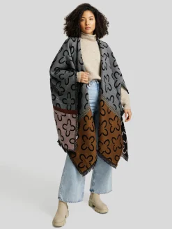 Poncho mit Allover-Print