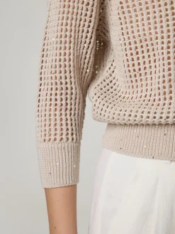 Pullover mit Lochstickerei