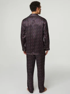 Pyjama-Set aus Seide mit floralem Print