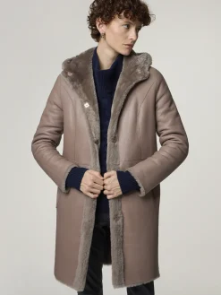 Reversibler Lammfellmantel