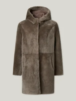 Reversibler Lammfellmantel