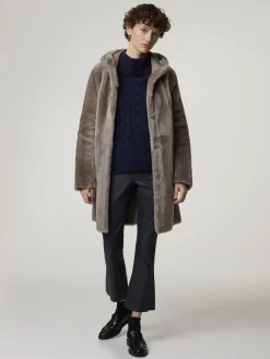 Reversibler Lammfellmantel