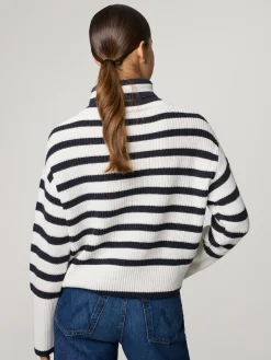 Rollkragenpullover mit Streifen