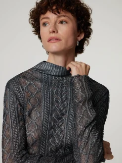 Rollkragenshirt aus Spitze