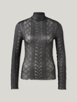 Rollkragenshirt aus Spitze