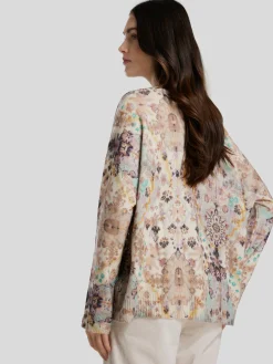 Rundhalspullover mit Gold-Print