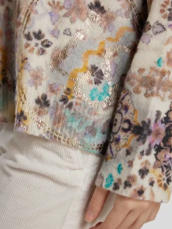 Rundhalspullover mit Gold-Print