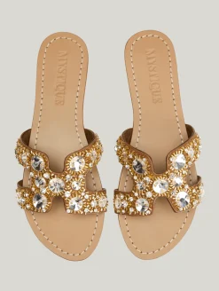 Sandale mit Strasssteinen