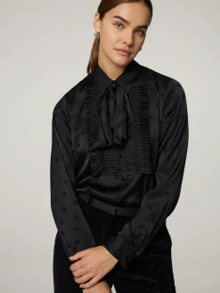 Schluppenbluse mit Print