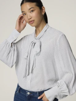 Schluppenbluse mit Print