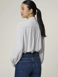 Schluppenbluse mit Print