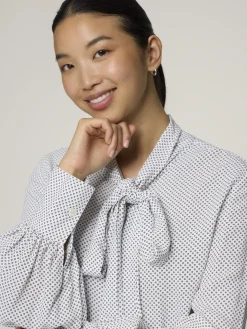 Schluppenbluse mit Print