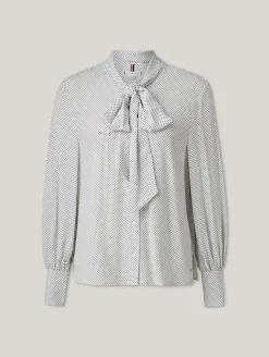 Schluppenbluse mit Print