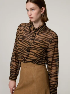 Seidenbluse mit Animal-Print