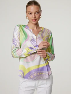 Seidenbluse mit Print