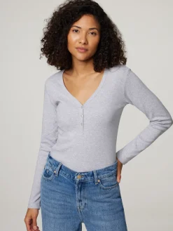 Shirt mit Serafinokragen