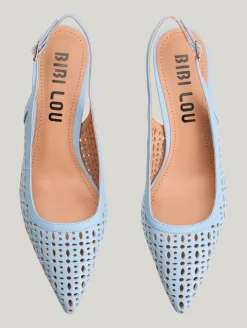 Slingpumps aus Lochleder