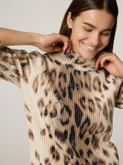 Stehkragenpullover mit Baumwolle