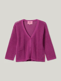 Strickjacke aus Lochstrick