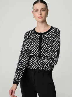 Strickjacke mit Animal-Print