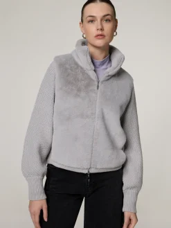 Strickjacke mit Fake Fur