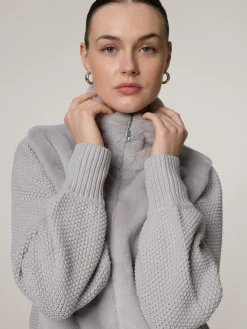 Strickjacke mit Fake Fur