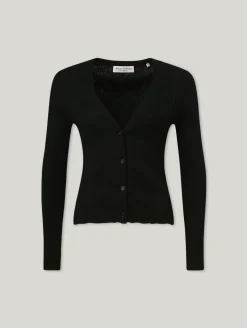 Strickjacke mit Rippen