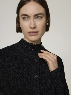 Strickjacke mit Rüschen