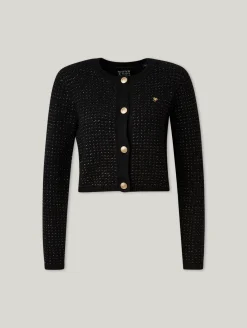 Strickjacke mit Schulterpolster