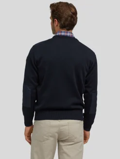 Strickpullover mit Patches