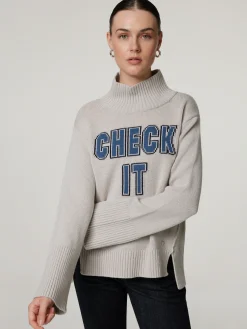 Strickpullover mit Stehkragen