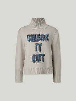 Strickpullover mit Stehkragen