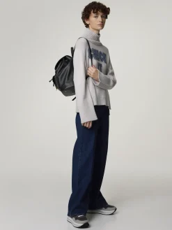 Strickpullover mit Stehkragen