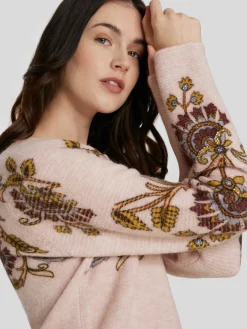 Strickpullover mit Strasssteinen