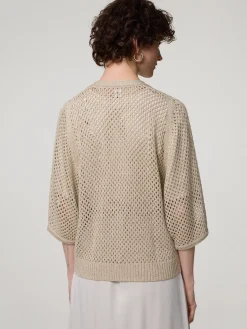 Strickshirt aus Lochstickereien