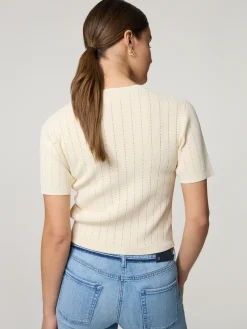 Strickshirt mit Lochstickerei