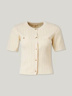 Strickshirt mit Lochstickerei