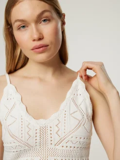 Strick-Top aus Baumwolle