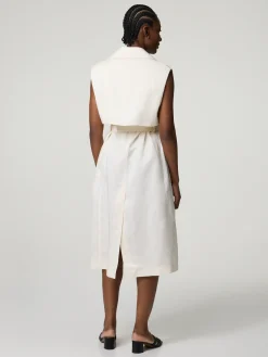 Trenchcoat-Kleid mit Leinen