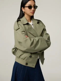 Trenchjacke im Bomber-Look